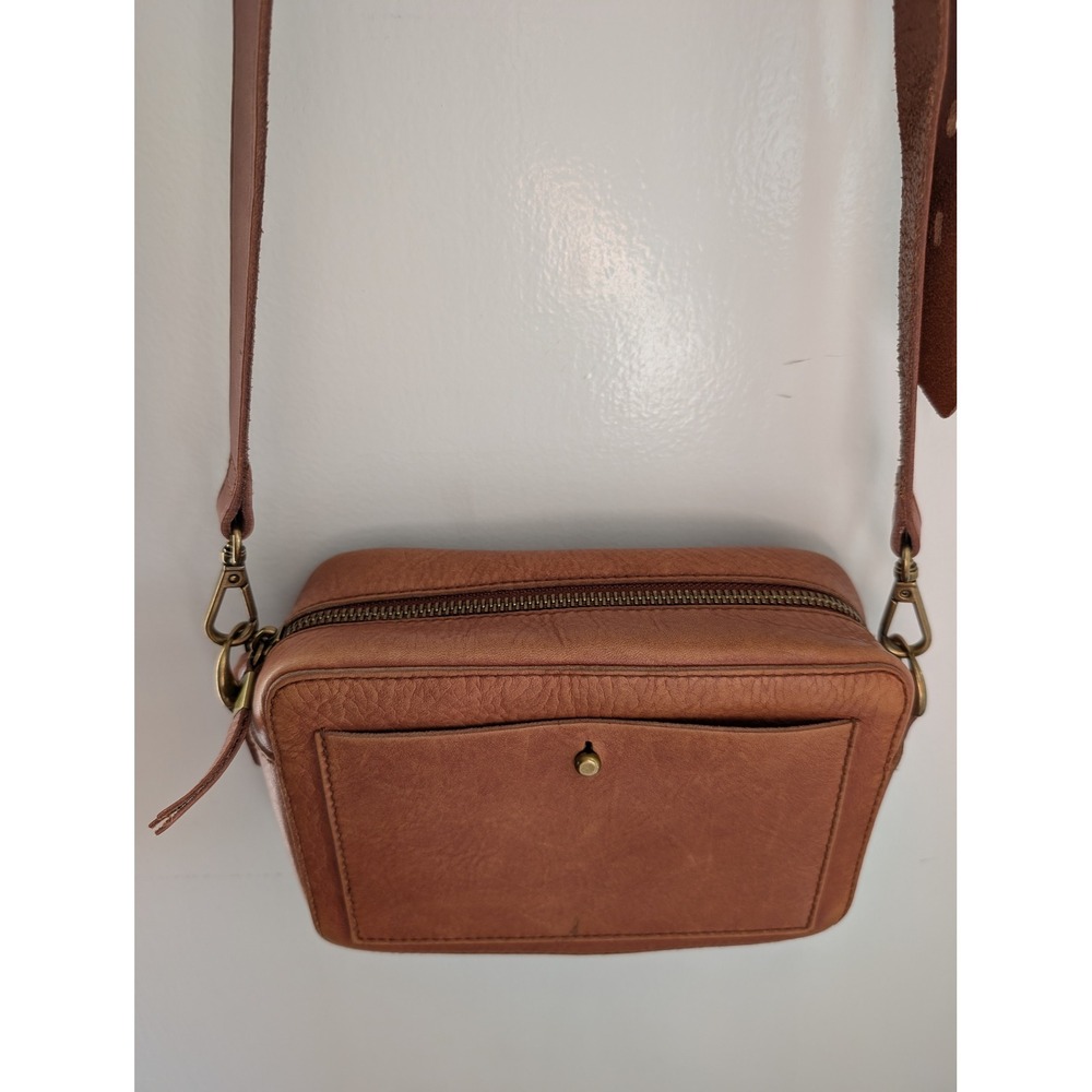 Madewell The Transport Camera Bag Crossbody Leather Cognac Camel Travel Boho - Picture 3 of 16